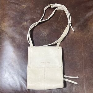 American Leather Crossbody Bag - Cream